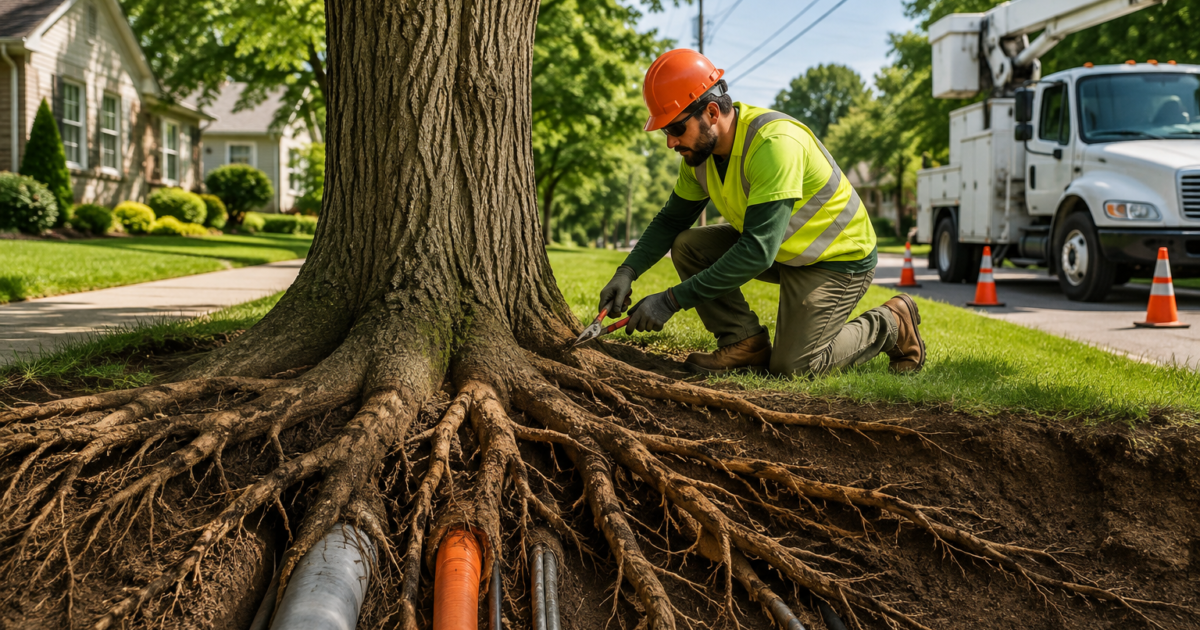 How Tree Care Service Prevents Root Damage to Utility Lines 
